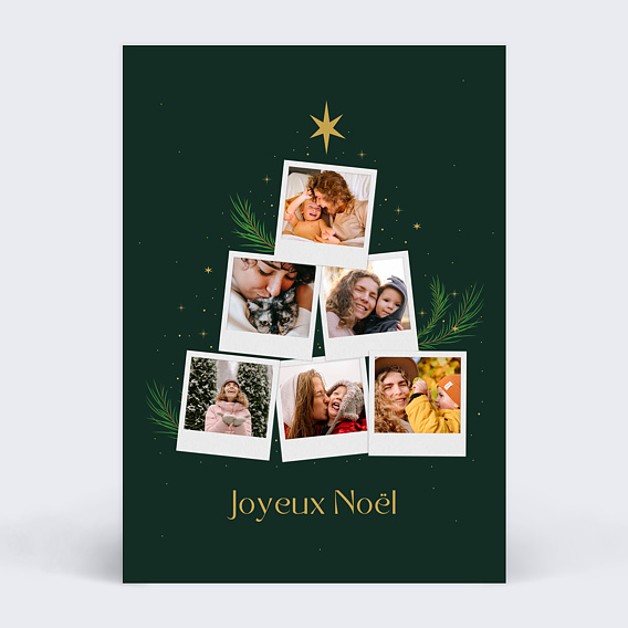 Carte de Noël  Famille Sapin Recto
