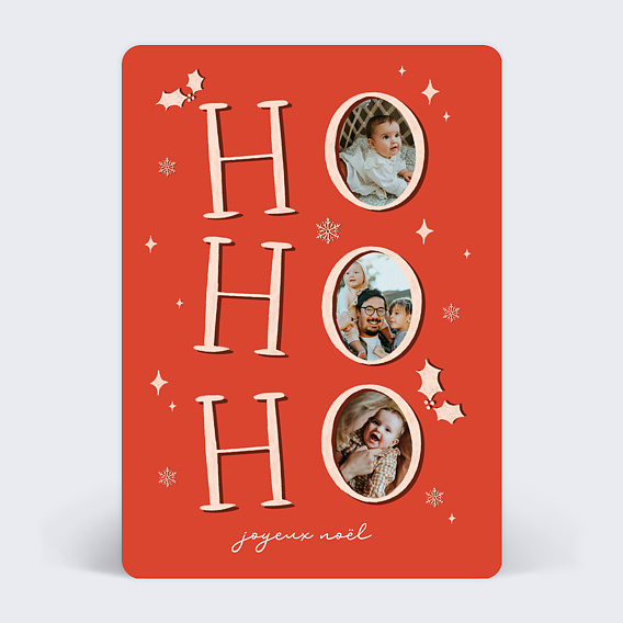 Carte de Noël  Ho Ho Ho Recto