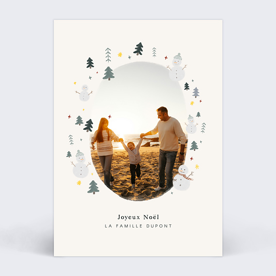 Carte de Noël Neige et sapins