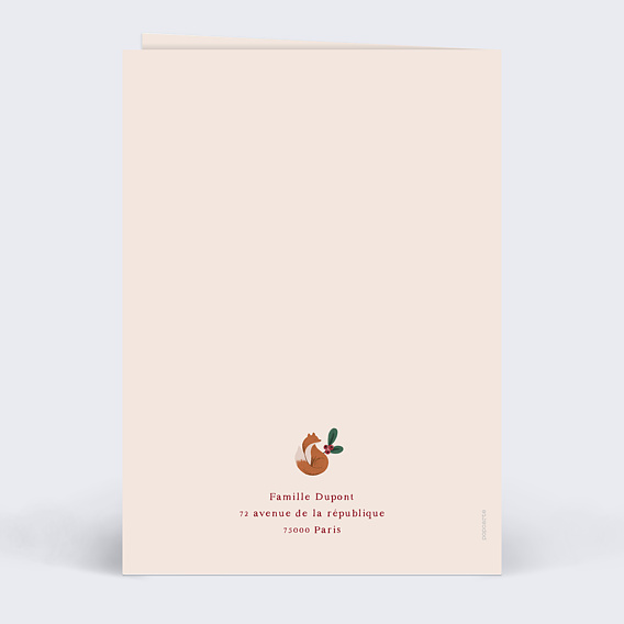 Carte de Noël  Animaux Forêt Verso