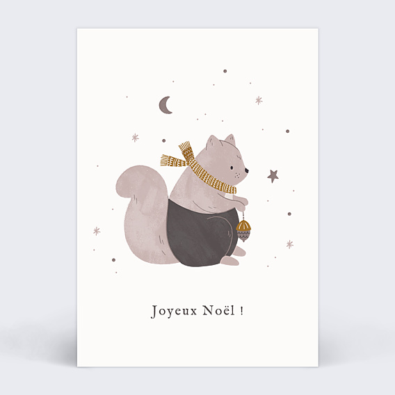 Carte de Noël Ecureuil