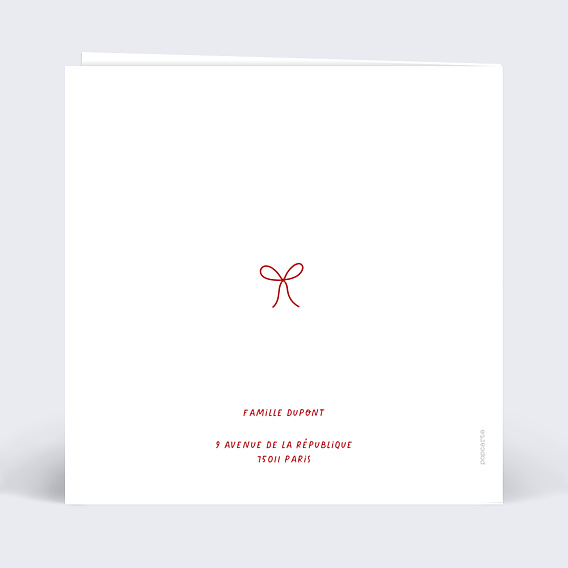 Carte de Noël Cadeau ruban photos