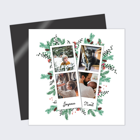 Carte de Noël Double Pola Pommes de Pin 