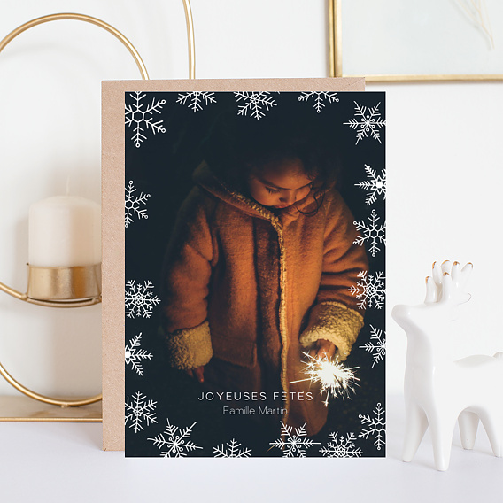 Carte de Noël Pleine page Flocon Après 4