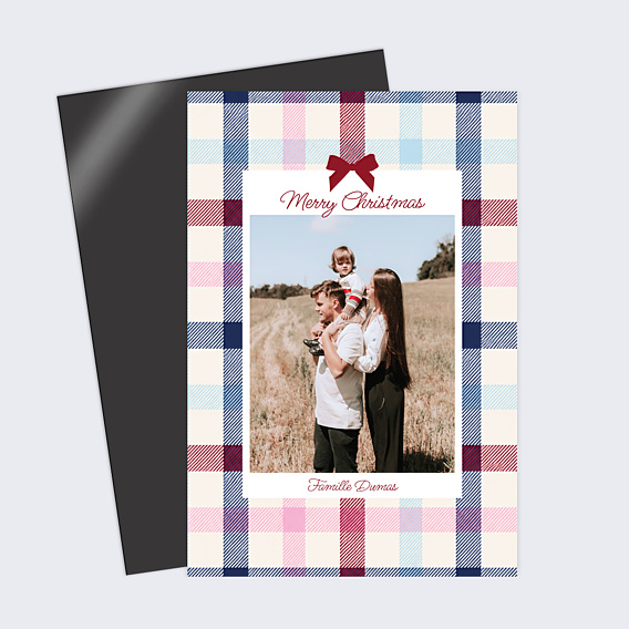 Carte de Noël Tartan champêtre