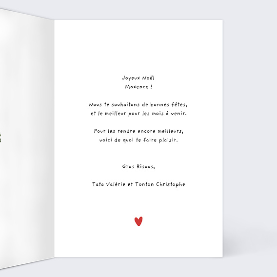 Carte de Noël Coup de Pouce Intérieur Droit