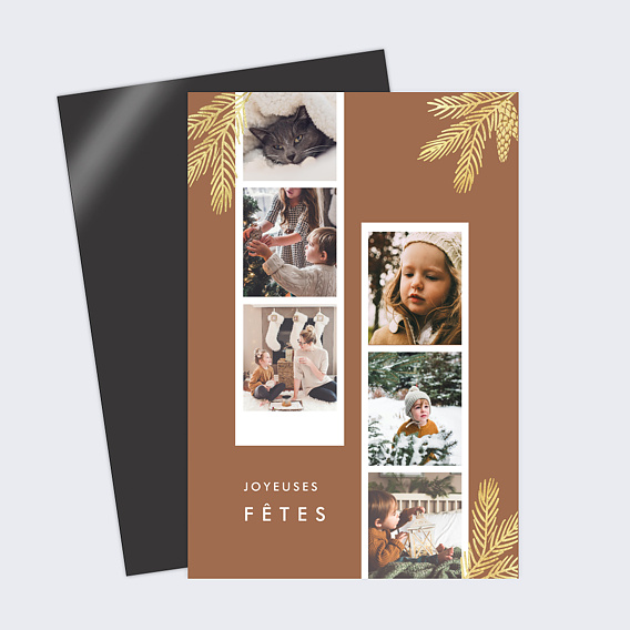 Carte de Noël Photomaton Ocre