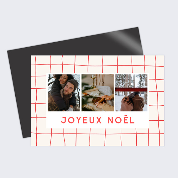 Carte de Noël  Plaid Rouge