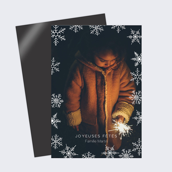 Carte de Noël  Pleine page Flocon
