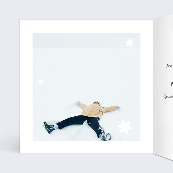 Carte de Noël Étiquette Flocon Intérieur Gauche