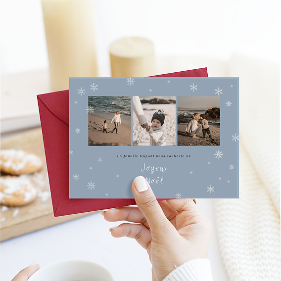 Carte de Noël Multiphotos et Flocons