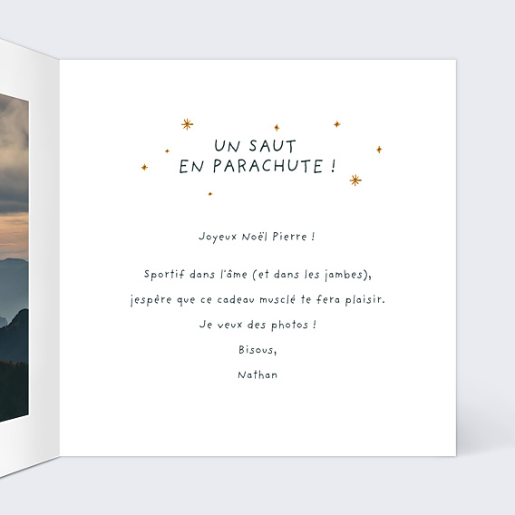 Carte de Noël Bon Pour Parachute