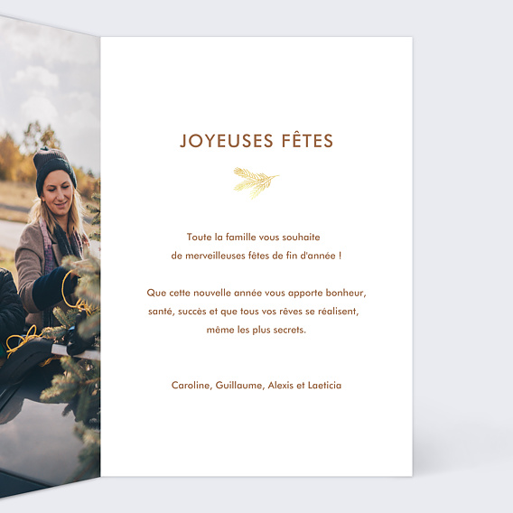 Carte de Noël Photomaton Ocre Intérieur Droit