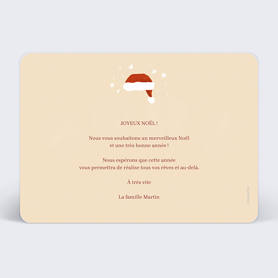 Carte de Noël  Bonnets Noël photos Verso