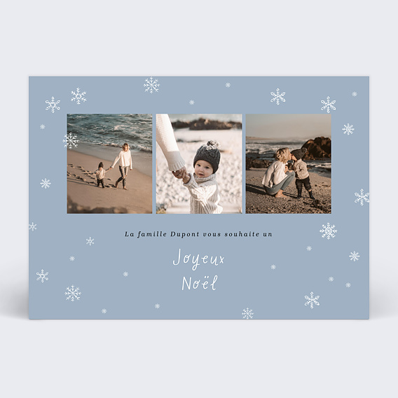 Carte de Noël Multiphotos et Flocons