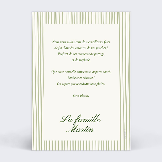 Carte de Noël Rayures fines