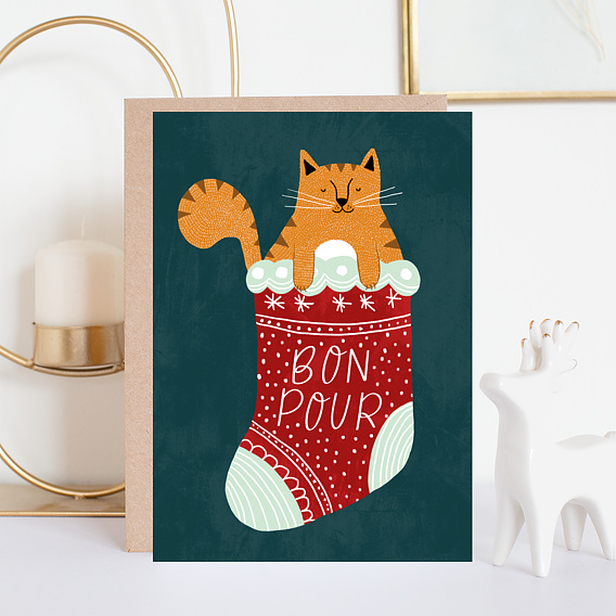 Carte de Noël Bon pour Chaton