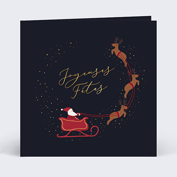 Carte de Noël  Traineau de Noël
