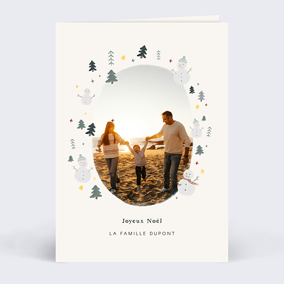 Carte de Noël Neige et sapins
