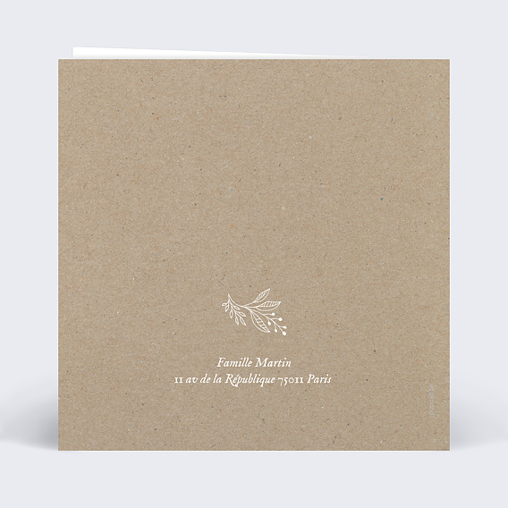 Carte de Noël Couronne kraft Verso