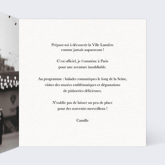 Carte de Noël  Toits de Paris Intérieur Droit