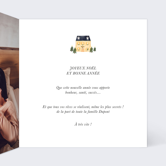 Carte de Noël  Réveillon Intérieur Droit