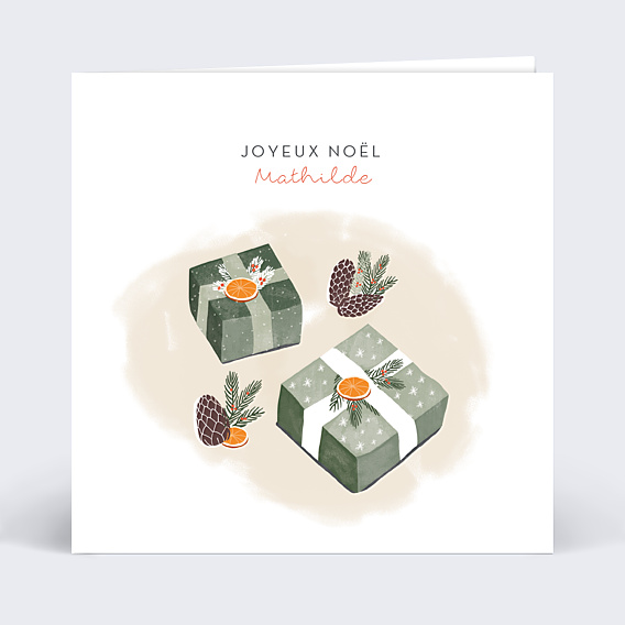 Carte de Noël Cadeaux sous le Sapin