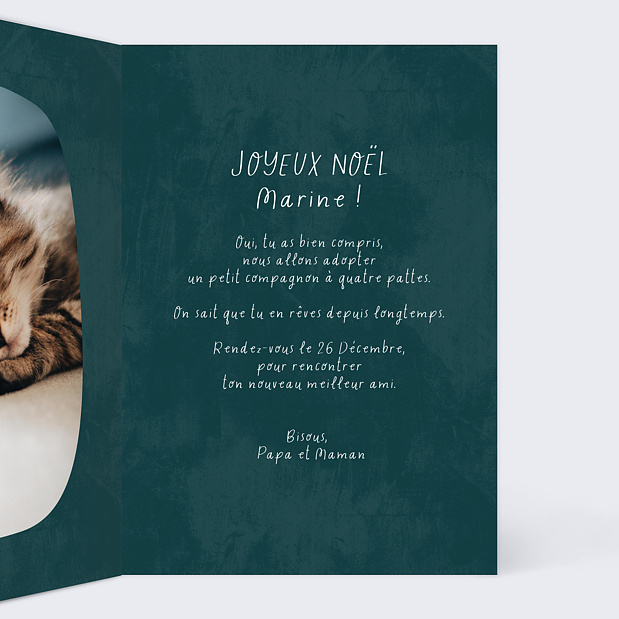Carte de Noël Bon pour Chaton Intérieur Droit