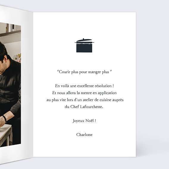 Carte de Noël  Bon Pour Cuisine  Intérieur Droit