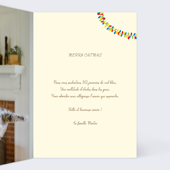 Carte de Noël  Chat'pin Intérieur Droit