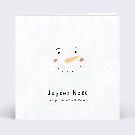 Carte de Noël Bonhomme de neige Recto