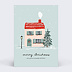 Carte de Noël  Maisonnette colorée