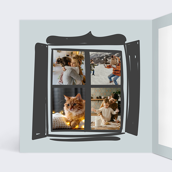 Carte de Noël  Village de Montagne Intérieur Gauche