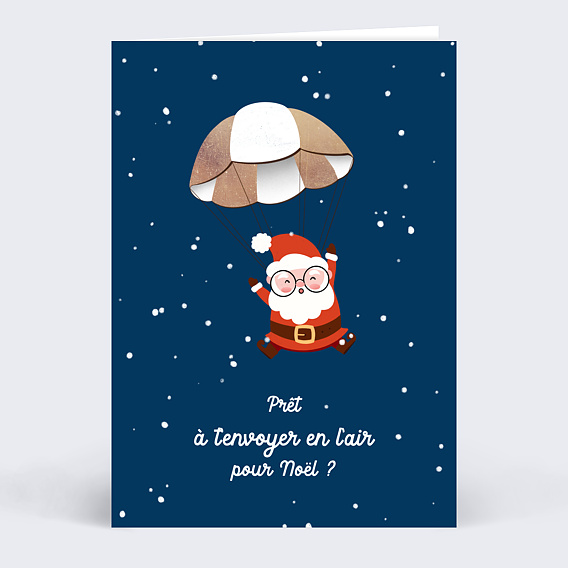 Carte de Noël Saut En Parachute