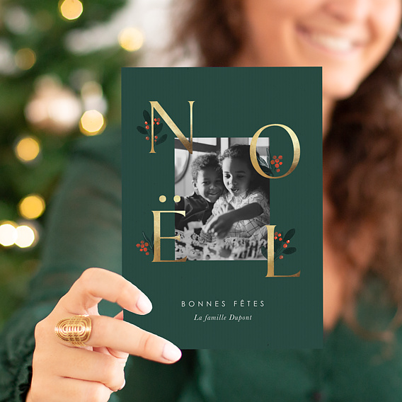 Carte de Noël  Grande Typographie Noël