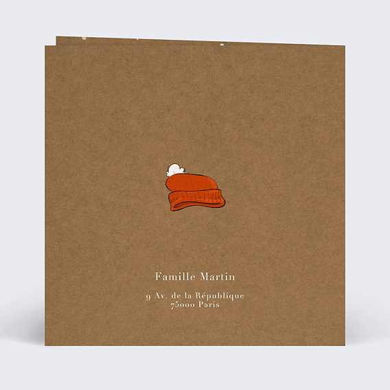 Carte de Noël  Bonhomme de Neige Retourné Verso