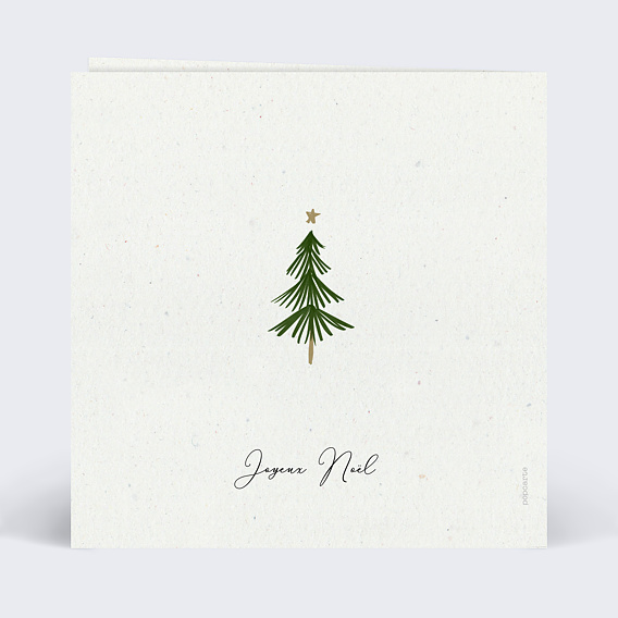 Carte de Noël Sapin minimaliste Verso