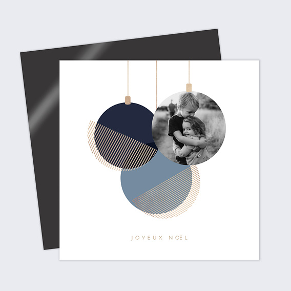 Carte de Noël  Boules Magiques