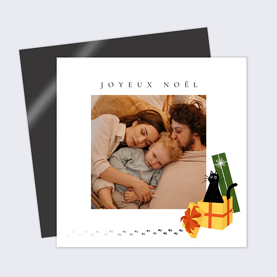 Carte de Noël  Chat de Noel