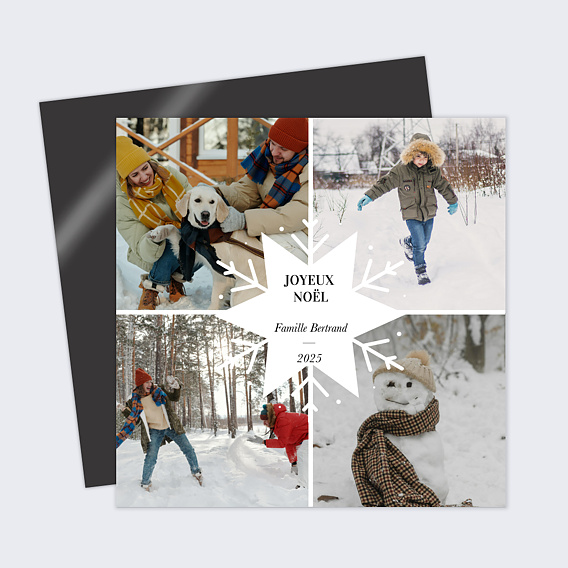 Carte de Noël Étiquette Flocon