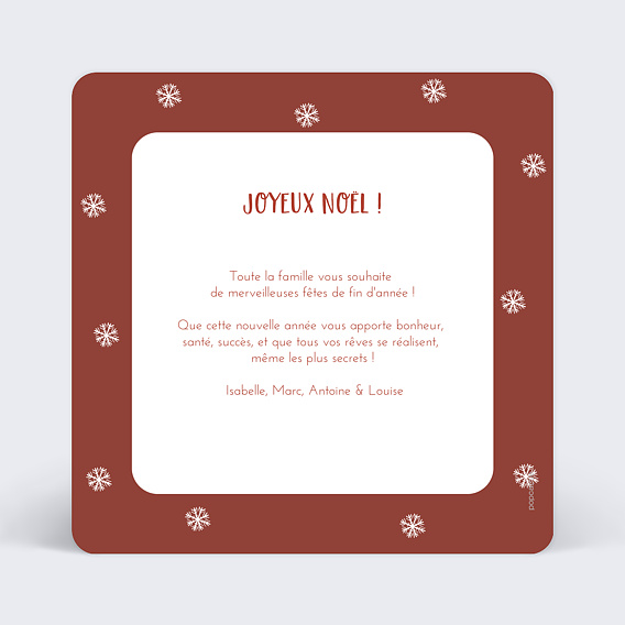 Carte de Noël Chocolat Chaud Verso