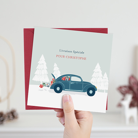 Carte de Noël Livraison de Cadeaux