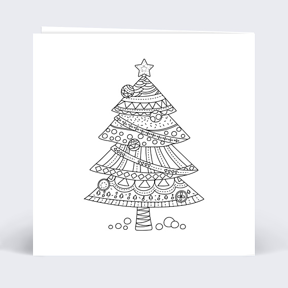 Carte de Noël Coloriage Couronne