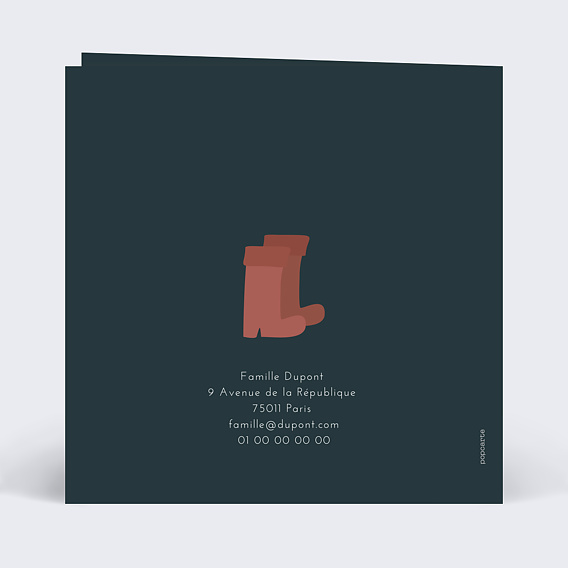 Carte de Noël Bon Pour Jardinage Verso