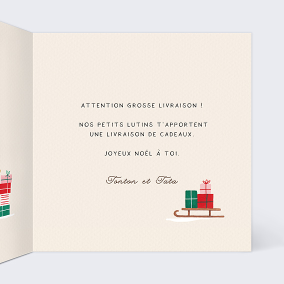 Carte de Noël Livraison Lutin