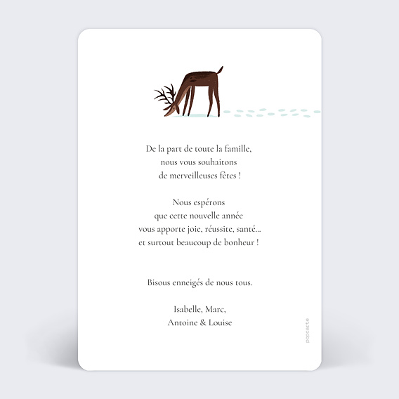 Carte de Noël Petit Caribou Verso