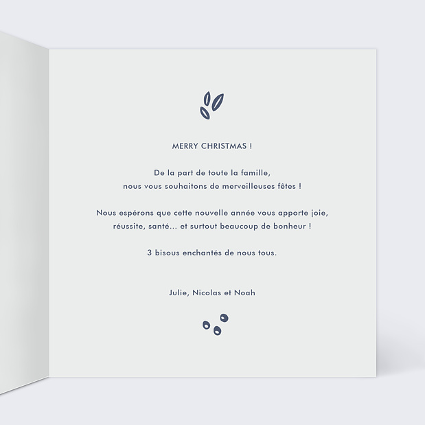 Carte de Noël Scandinave Intérieur Droit