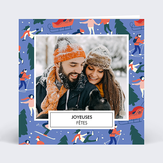 Carte de Noël  Sport d'Hiver