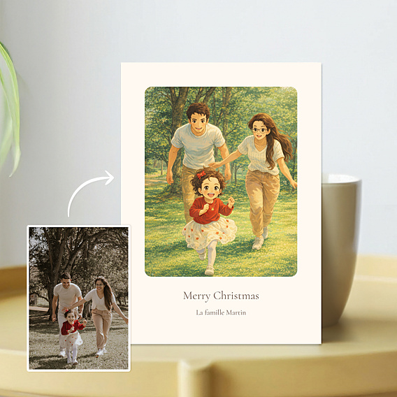 Carte de Noël Votre photo en manga