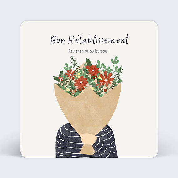 Carte de Vie d'Entreprise Fleurs et Feuilles